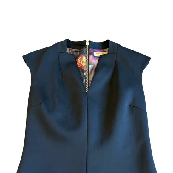 Ted Baker London Black Sleeveless Sheath Dress Scuba Stretch Size 4 Women's - Picture 2 of 10